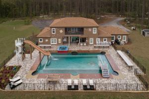 Aerial view of Orlando resort with pool and water slide