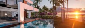 pool in backyard of home