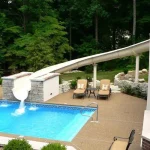 custome waterlside in big backyard pool