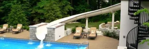 custome waterlside in big backyard pool