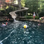 Kids playing in pool