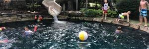 Kids playing in pool