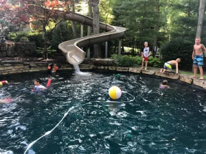 Kids playing in pool