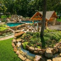 pool with backyard lazy river