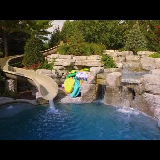 Fiberglass pool waterslide