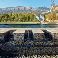 Inground pool with water slide